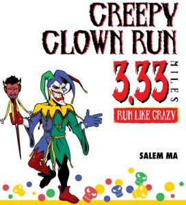creepy clown run logo