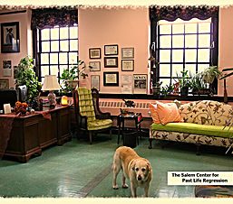 a dog in the center for past life regression