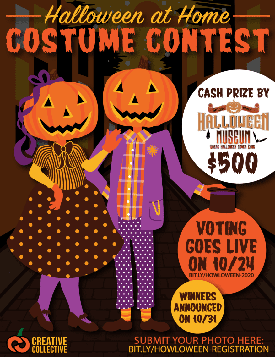 Halloween at home costume contest flyer