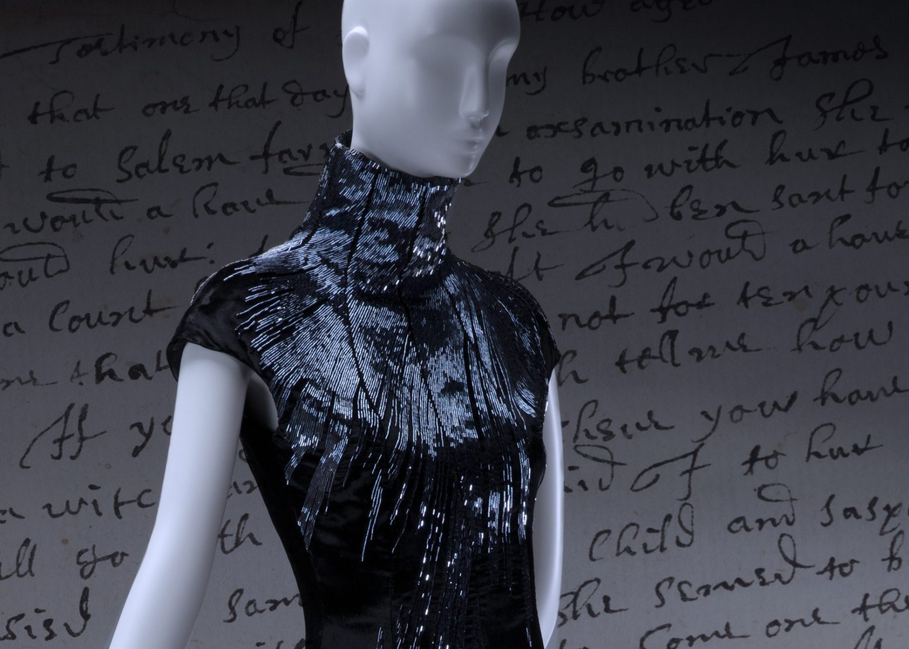 mannequin in black sequin dress