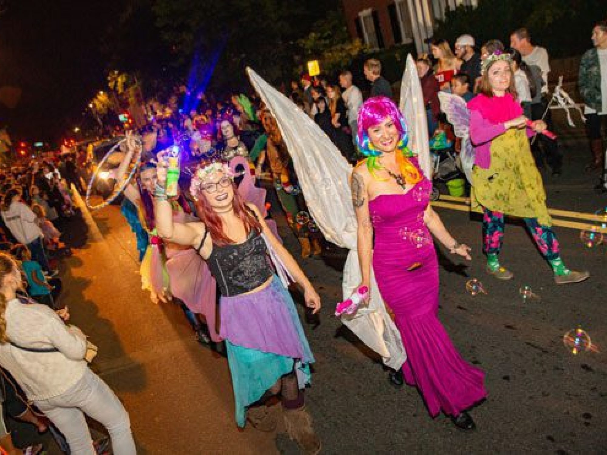 two women dressed as fairies in haunted happenings parade