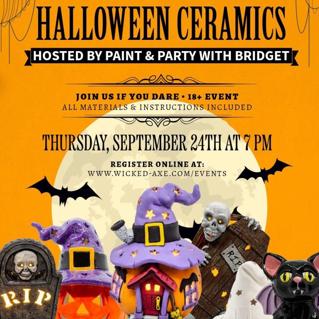 Halloween Ceramics at Wicked Axe